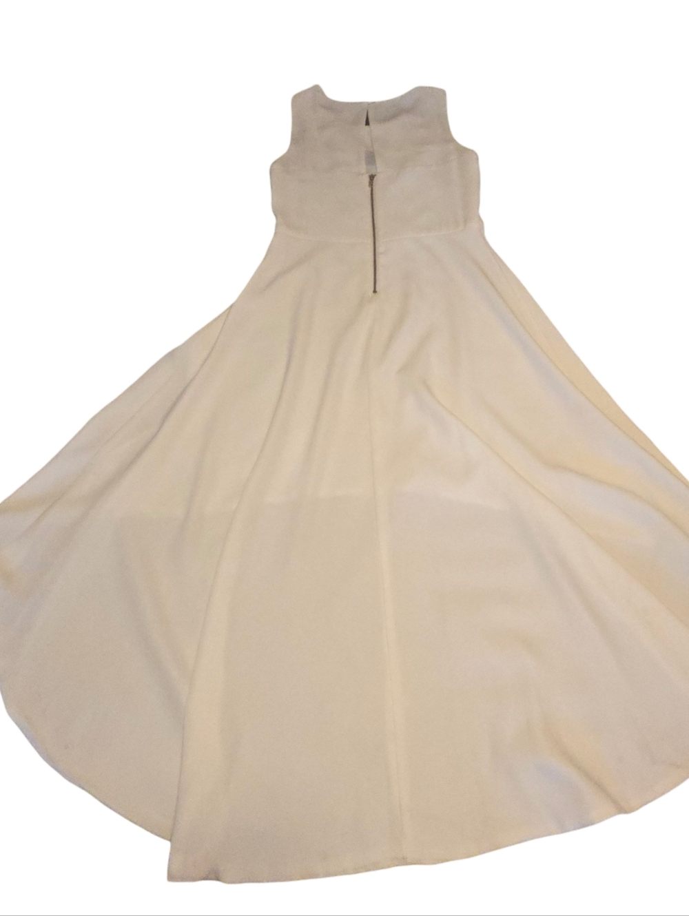 Elegant White High-Low Floral Embroidered Dress Girls Size 12 - Picture 3 of 8